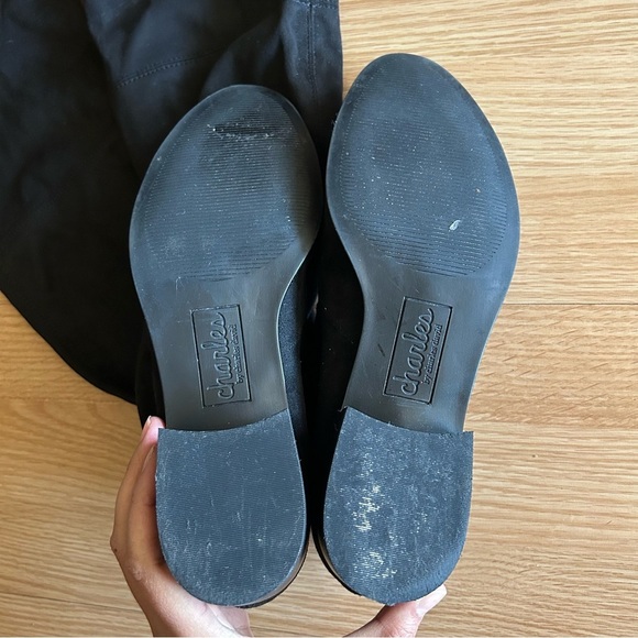 Charles by Charles David Tall Suede Tie Gammon Boots 8M - Picture 9 of 9